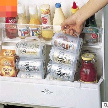 Kitchen Storage Box Refrigerator Beverage Storage Grid Cans Storage Basket Beer Cola Storage Box