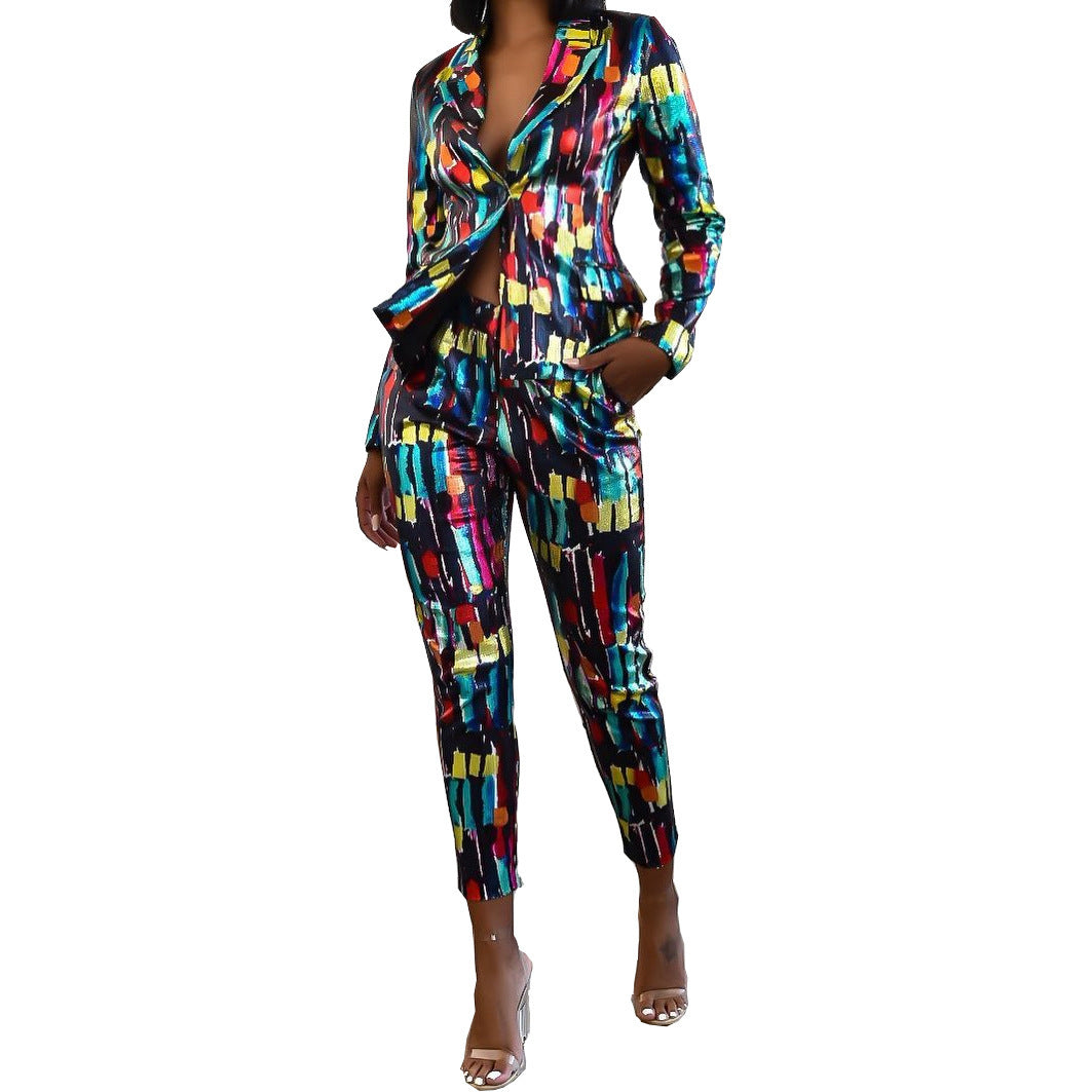 Female colorful suit